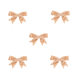 Trucraft - 8.5cm Velvet Ribbon Double Craft Bows - Beige - Pack of 5