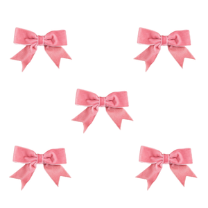 Trucraft - 8.5cm Velvet Ribbon Double Craft Bows - Blush Pink - Pack of 5