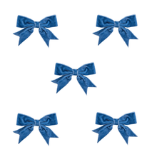 Load image into Gallery viewer, Trucraft - 8.5cm Velvet Ribbon Double Craft Bows - Denim Blue - Pack of 5

