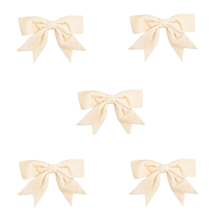 Load image into Gallery viewer, Trucraft - 8.5cm Velvet Ribbon Double Craft Bows - Ivory - Pack of 5
