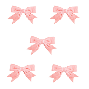 Trucraft - 8.5cm Velvet Ribbon Double Craft Bows - Rose Pink - Pack of 5