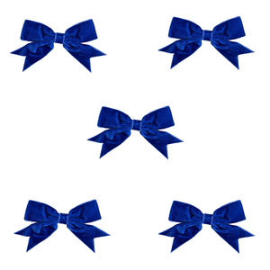 Trucraft - 8.5cm Velvet Ribbon Double Craft Bows - Royal Blue - Pack of 5