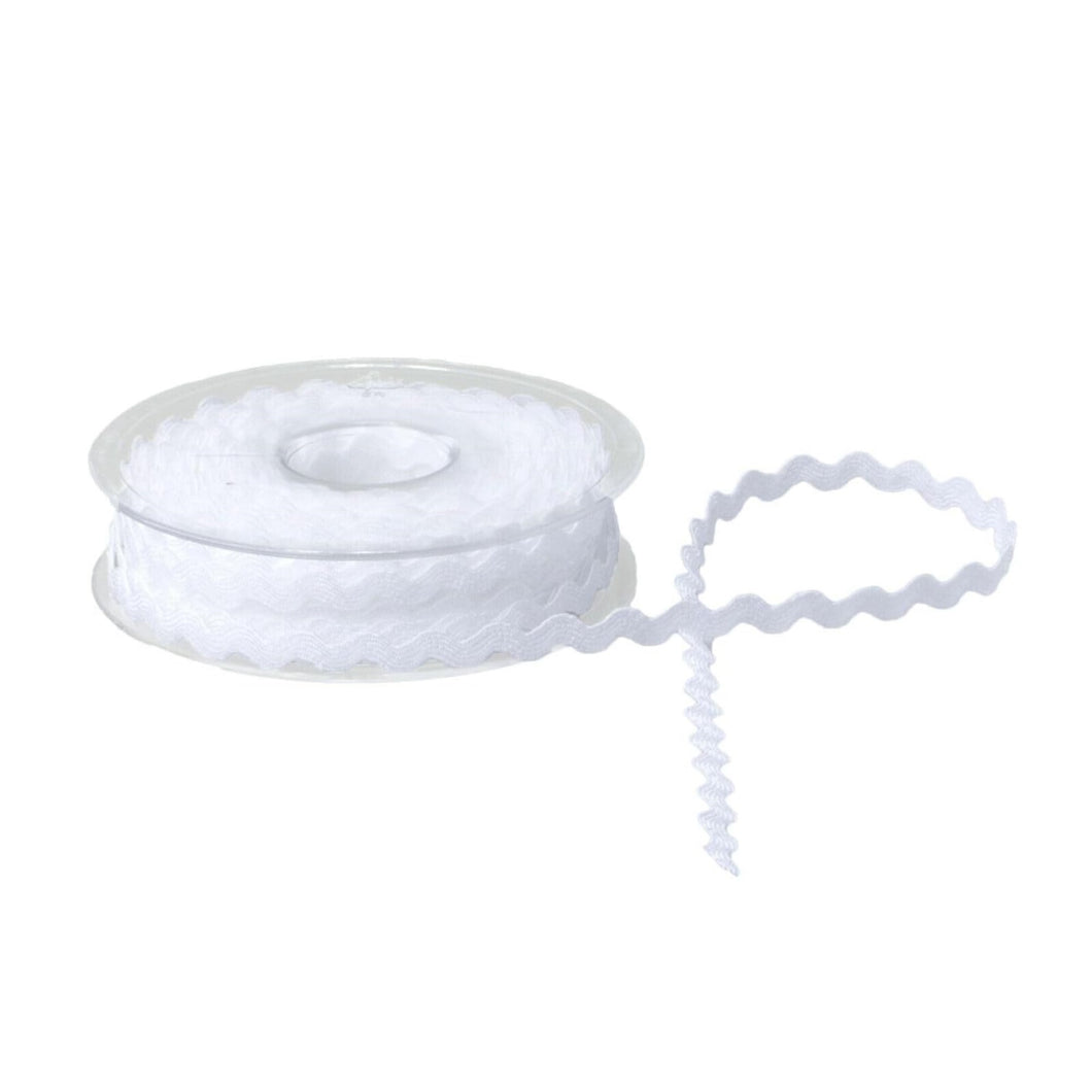 Trucraft - Ric Rac Trim - WHITE - 6mm Wide - 5 Metre Length