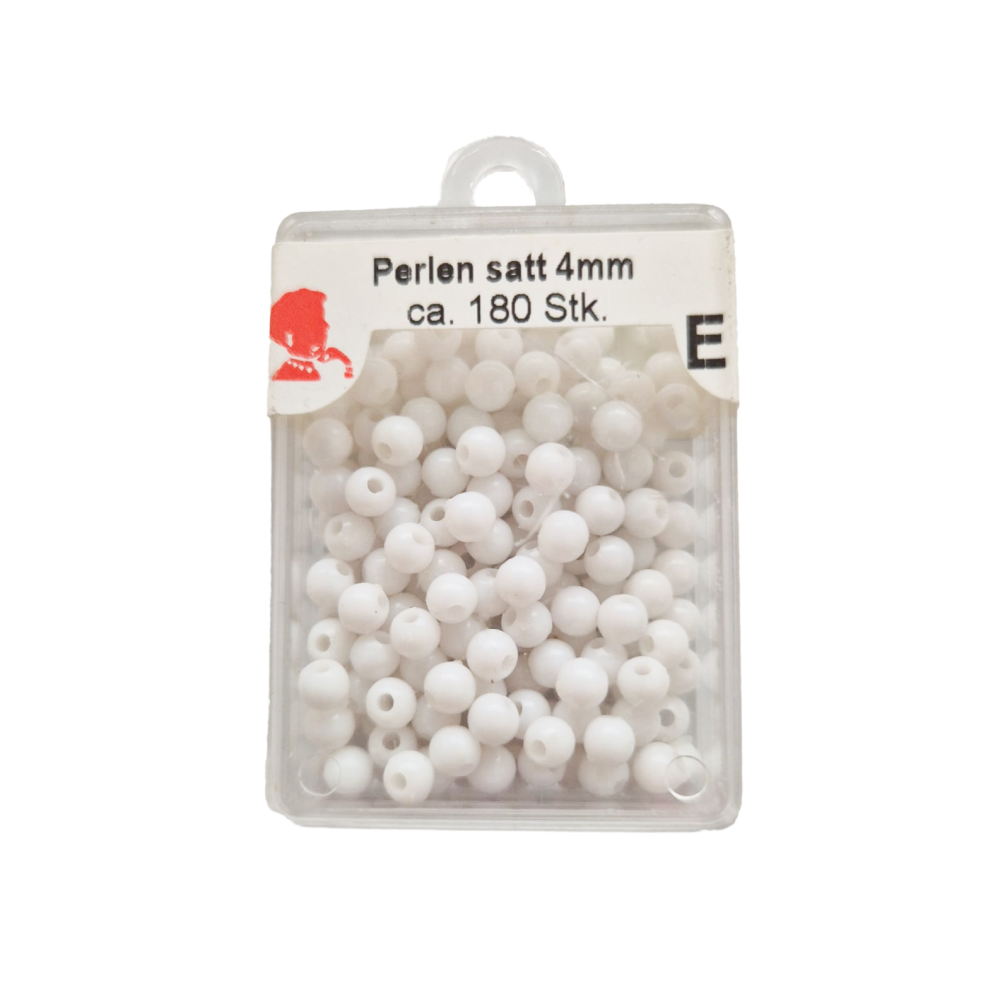 Trucraft - Plastic Beads - 4mm - Box of 180 - White 100