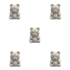 Trucraft - White Teddy Bear Shank Buttons - 15mm - Pack of 5