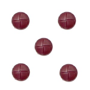 Trucraft - 15mm - Leather Look Football Shank Buttons - Pack of 5 - Wine