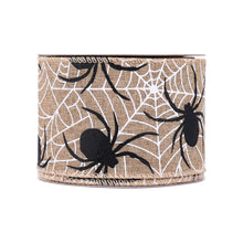 Load image into Gallery viewer, Habicraft - Halloween Spider Wired Ribbon - 63mm Wide  x 9.14m Reel
