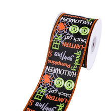 Load image into Gallery viewer, Habicraft - Halloween Words Black Wired Ribbon - 63mm Wide  x 9.14m Reel
