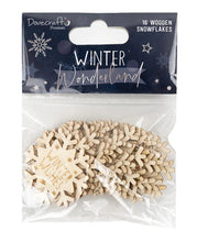 Load image into Gallery viewer, Dovecraft - Wooden Winter Wishes MDF Snowflakes - Pack of 16

