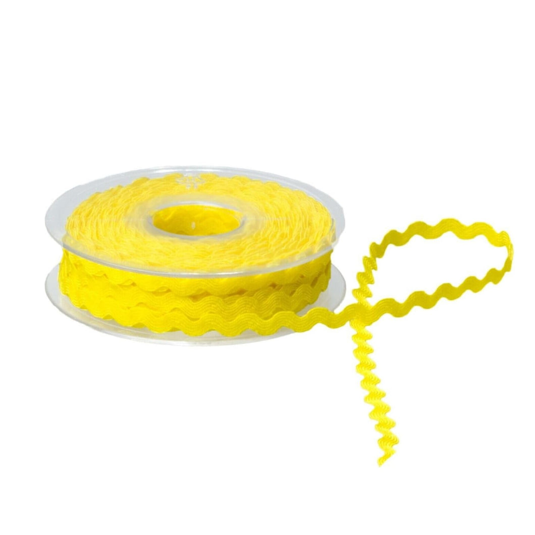 Trucraft - Ric Rac Trim - YELLOW - 6mm Wide - 5 Metre Length