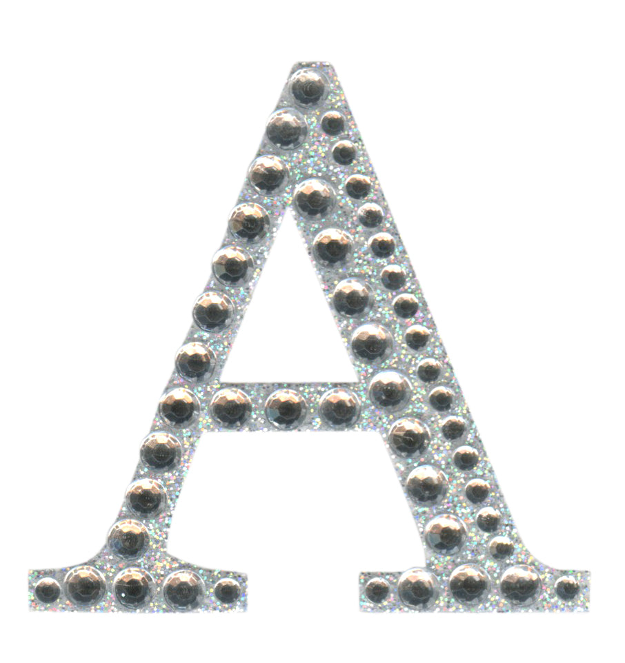 thecraftshop.net - Eleganza - Silver Rhinestone Glitter Captial Letter A - 5cm 5060223026671