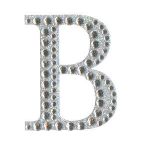 thecraftshop.net - Eleganza - Silver Rhinestone Glitter Captial Letter B - 5cm 5060223026688
