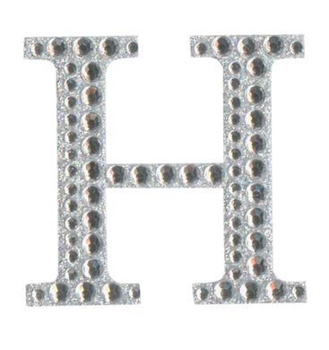 thecraftshop.net - eleganza 5cm glitter rhinestone capital letter h 5060223026749