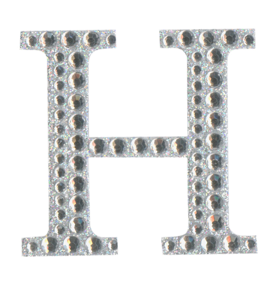 thecraftshop.net - eleganza 5cm glitter rhinestone capital letter h 5060223026749