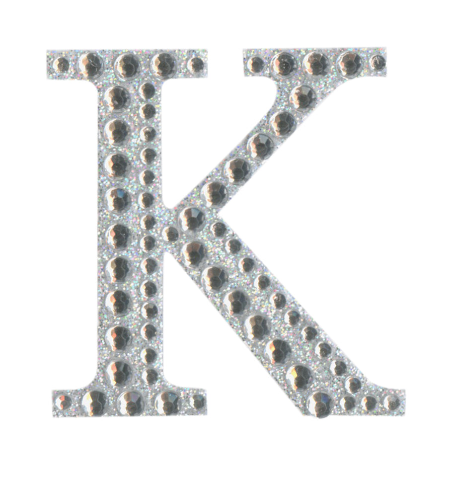 thecraftshop.net - eleganza 5cm glitter rhinestone capital letter k 5060223026770