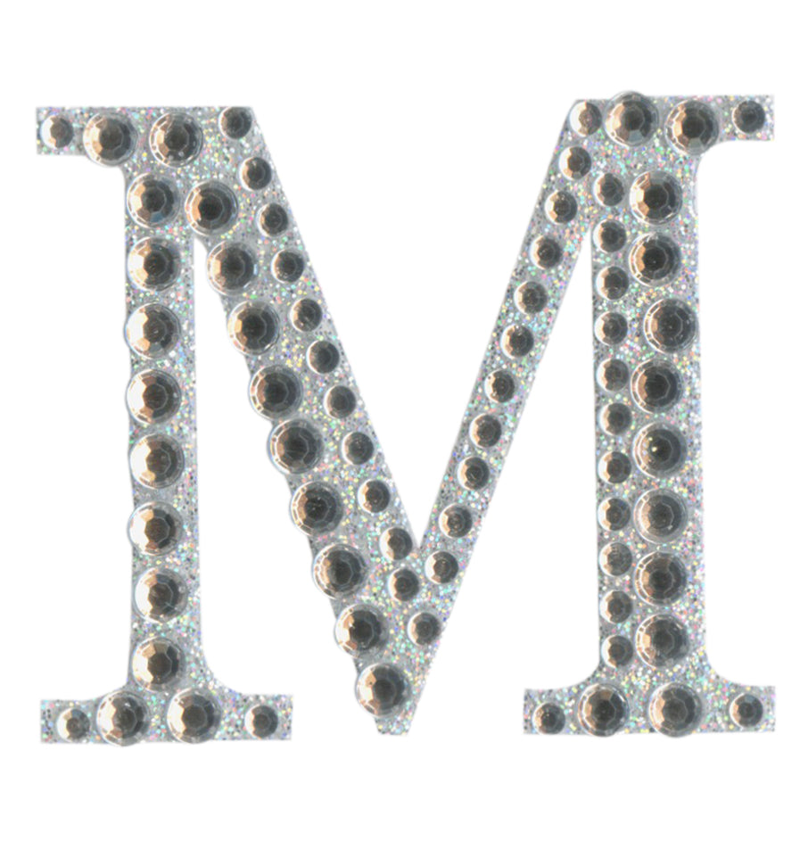 thecraftshop.net - eleganza 5cm glitter rhinestone capital letter M 5060223026794