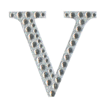 thecraftshop.net - eleganza 5cm glitter rhinestone capital letter v 5060223026886
