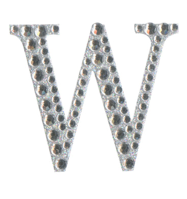thecraftshop.net - eleganza 5cm glitter rhinestone capital letter w 5060223026893