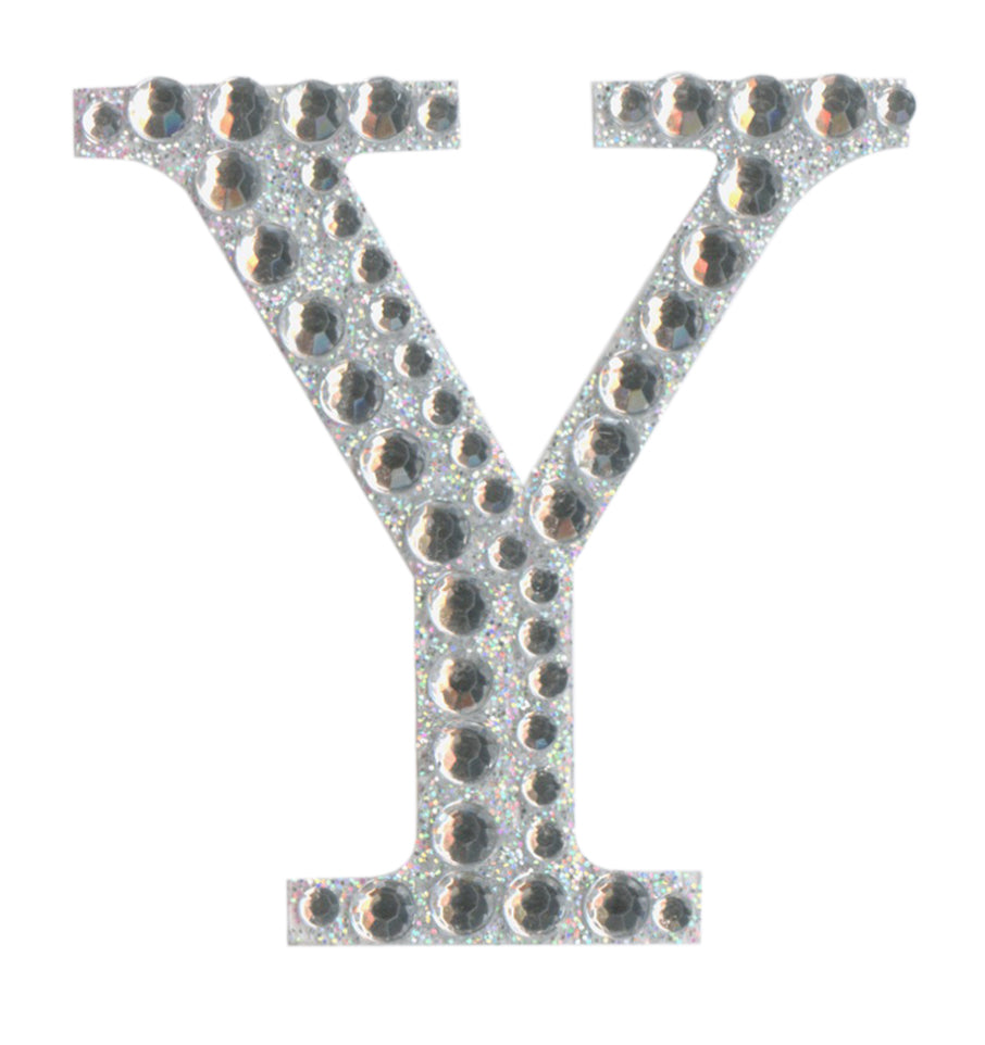 thecraftshop.net - eleganza 5cm glitter rhinestone capital letter y 5060223026916