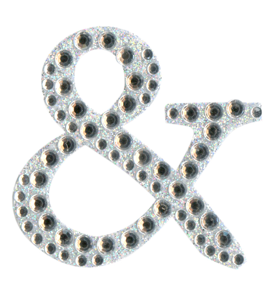  thecraftshop.net - Eleganza - Silver Rhinestone Glitter Apersand sticker - 5cm 5060223026930