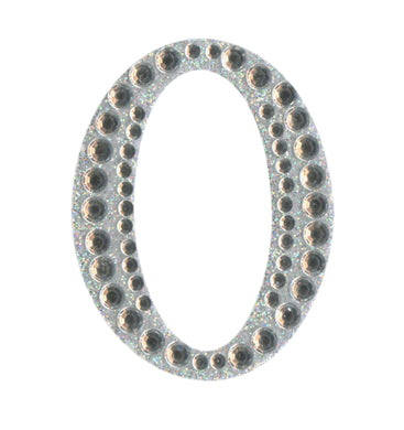 thecraftshop.net - Eleganza - Silver Rhinestone Glitter Number 0 sticker - 5cm 5060223026954