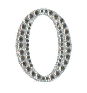 thecraftshop.net - Eleganza - Silver Rhinestone Glitter Number 0 sticker - 5cm 5060223026954