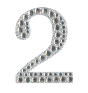  thecraftshop.net - Eleganza - Silver Rhinestone Glitter Number 2 sticker - 5cm 5060223026978