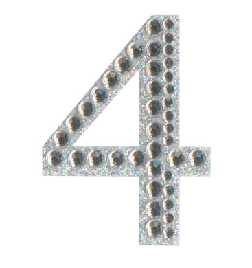  thecraftshop.net - Eleganza - Silver Rhinestone Glitter Number 4 sticker - 5cm 5060223026992
