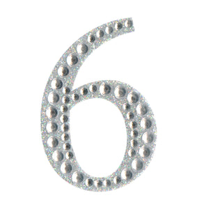 thecraftshop.net - Eleganza - Silver Rhinestone Glitter Number 6 sticker - 5cm 5060223027012