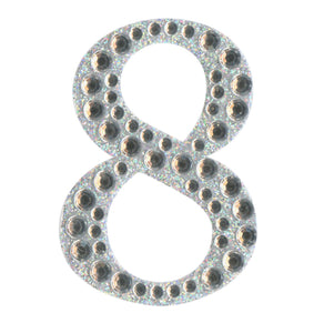  thecraftshop.net - Eleganza - Silver Rhinestone Glitter Number 8 sticker - 5cm 5060223027036