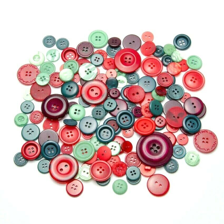 thecraftshop.net trucraft mixed buttons 95g pack christmas mix red green