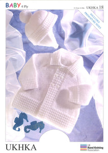 www.thecraftshop.net UKHKA - Knitting Pattern - Baby Matinee Coat and Bobble Hat