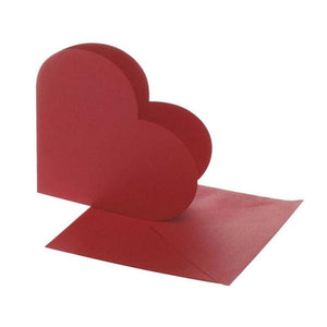www.thecraftshop.net Creativ - 5" Textured Heart Shaped Blank Cards with Envelopes - Pack of 10 - RED