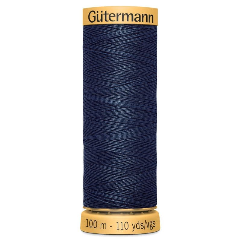 www.thecraftshop.net Gutermann 100% Natural Cotton Sewing Thread - 100m - Col. 5422 Navy Blue