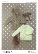 Load image into Gallery viewer, www.thecraftshop.net UKHKA - Knitting Pattern - Childs Jumper and Hooded Jacket

