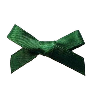 thecraftshop.net Trucraft - 3cm / 7mm Satin Ribbon Craft Mini Bows - dark green - Pack of 20 - Wedding