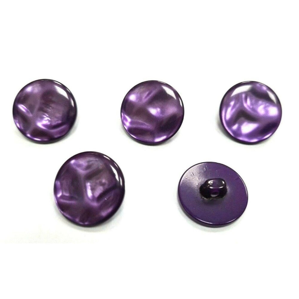 thecraftshop.net Trucraft - Purple Flat Buttons - Shank - Size 30 / 19mm - Pack of 5
