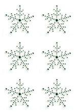 Load image into Gallery viewer, thecraftshop.net Italian Options - Rhinestone Christmas Snowflake Stickers x 6
