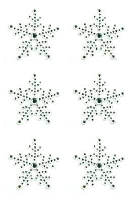 thecraftshop.net Italian Options - Rhinestone Christmas Snowflake Stickers x 6