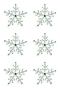 thecraftshop.net Italian Options - Rhinestone Christmas Snowflake Stickers x 6