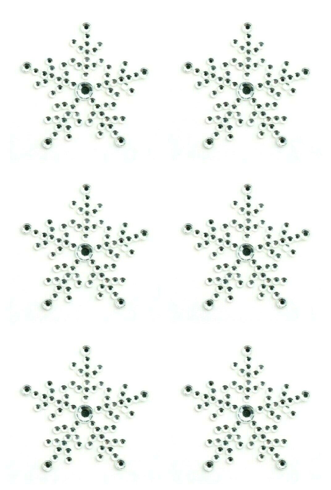 thecraftshop.net Italian Options - Rhinestone Christmas Snowflake Stickers x 6