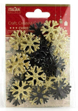 Load image into Gallery viewer, thecraftshop.net Italian Options - 3D Glitter Snowflakes Christmas Card Toppers - Pack of 36
