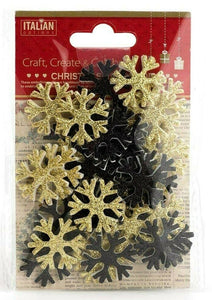 thecraftshop.net Italian Options - 3D Glitter Snowflakes Christmas Card Toppers - Pack of 36