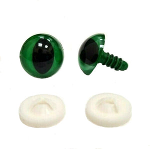 Trucraft - Green Safety Cats Eyes 12mm - for Toy Making and Teddy Bear Repairs