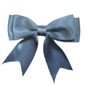 www.thecraftshop.net Trucraft - 8.5cm Satin Ribbon Double Craft Bows - STEEL BLUE - Pack of 5