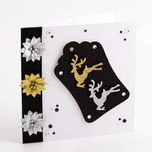 Load image into Gallery viewer, thecraftshop.net Italian Options - Glitter Reindeers Christmas Card Toppers - Pack of 12
