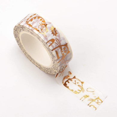 www.thecraftshop.net Italian Options - Washi Tape - 15mm x 10m Roll - Copper Cats