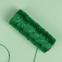 Load image into Gallery viewer, Habicraft Metallic Rope String Bakers Twine 100 Metre Roll - GREEN
