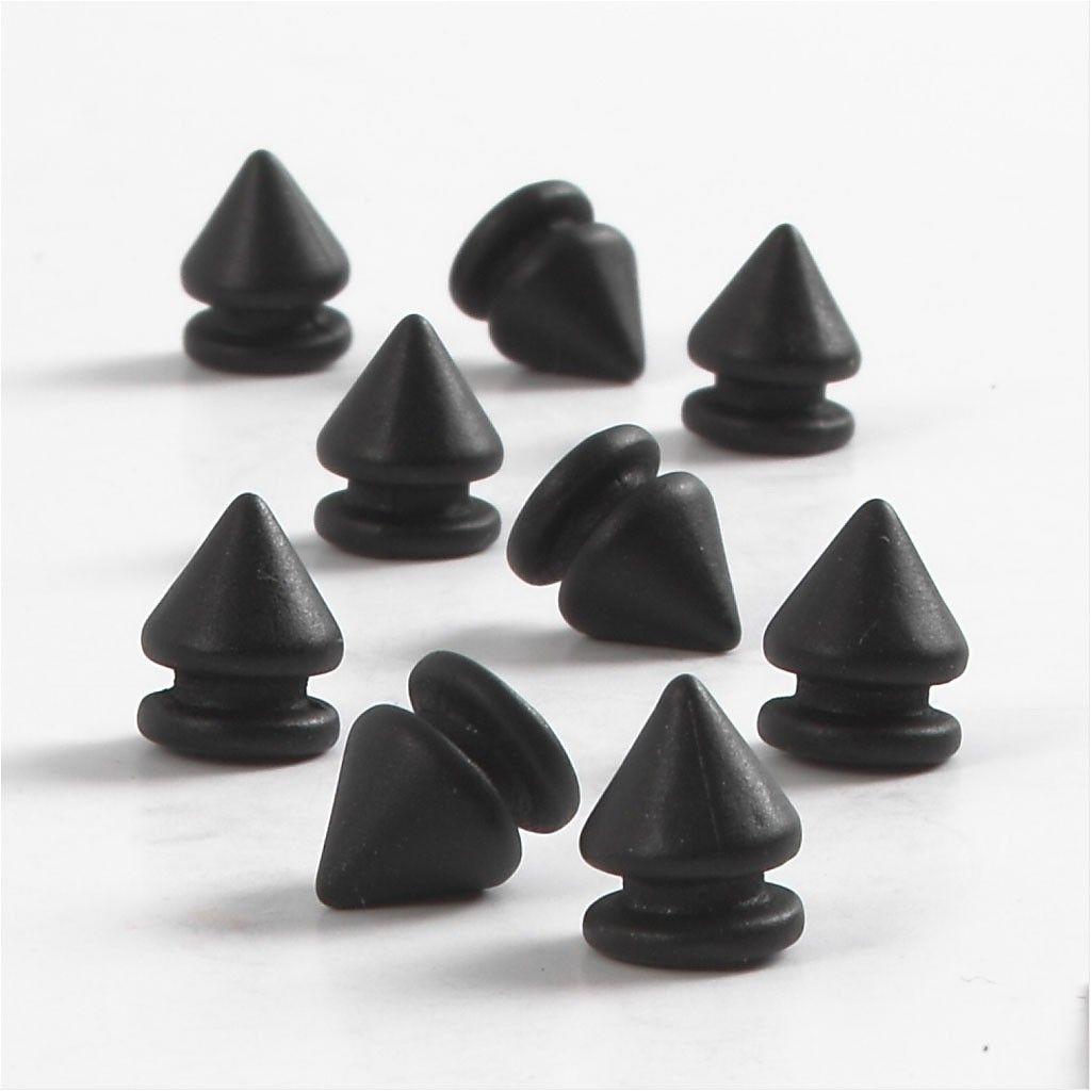 Jewellery Maker - Studs / Rivets - Black - 8mm x 10mm - Pack of 40