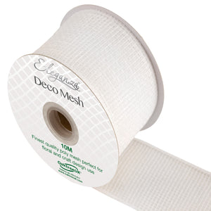 thecraftshop.net - Eleganza Deco Mesh - Ribbon - 63mm x 10m - WHITE 5055370638907
